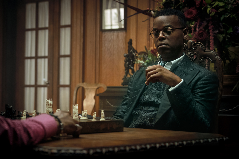 Ibis, played by Demore Barnes, faces off against another god on a smaller battlefield.